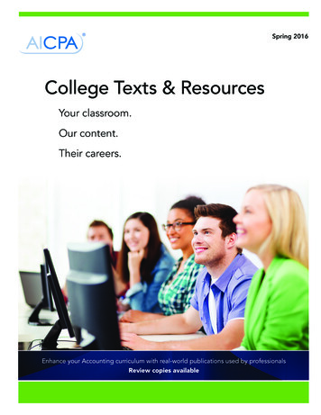 College Texts & Resources - AICPA