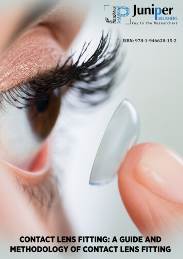 Contact Lens Fitting A Guide And Methodology Of Contact Lens Fitting