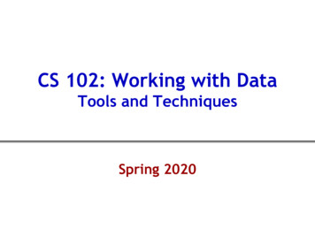 CS 102: Working With Data