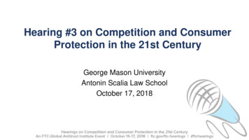 Hearing #3 On Competition And Consumer Protection In 