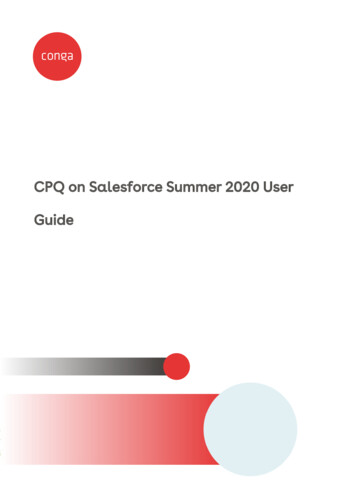 CPQ On Salesforce Summer 2020 User Guide