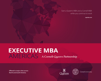 Earn A QueenÕs MBA And A Cornell MBA While You Continue To Work