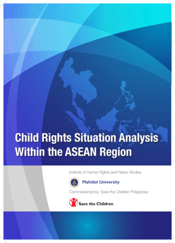 Child Rights Situation Analysis Within The ASEAN Region