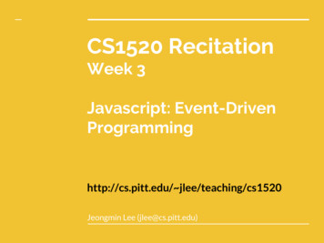 Week 3 Javascript: Event-Driven Programming