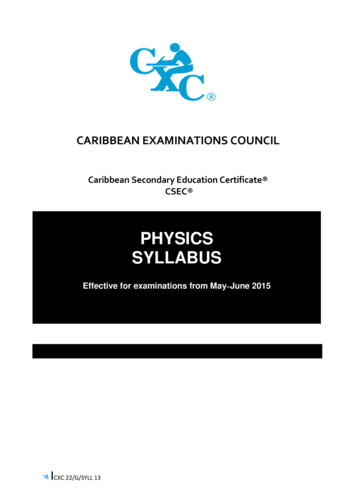 PHYSICS - CXC Education