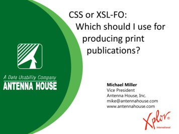 XSL-FO Or CSS - Antenna House