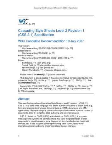 Cascading Style Sheets Level 2 Revision 1 CSS 2.1 .