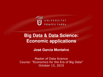 Big Data & Data Science: Economic Applications