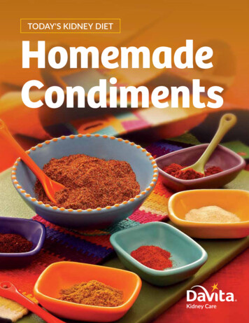 Homemade Condiments - DaVita Inc.