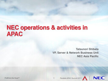 NEC Operations & Activities In APAC