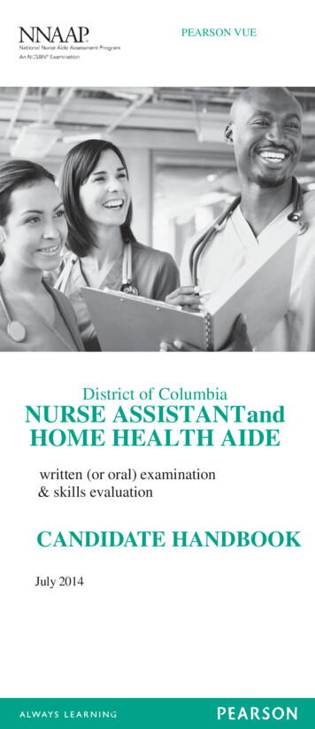 District Of Columbia NURSE ASSISTANTand HOME HEALTH AIDE
