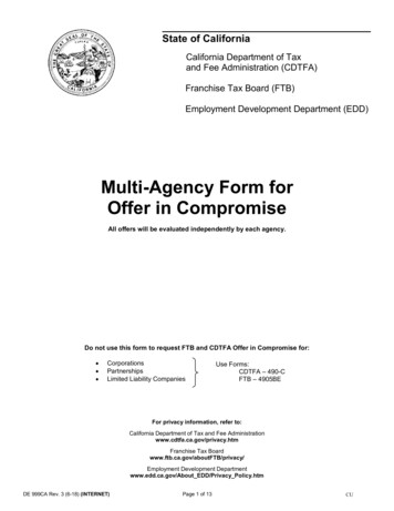 Multi-Agency Form For Offer In Compromise (DE 999CA)