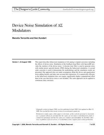 Device Noise Simulation Of Delta-Sigma Modulators