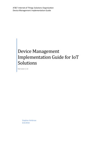 Device Management Implementation Guide For IoT Solutions