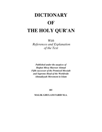 Dictionary Of Quran - Islam Ahmadiyya
