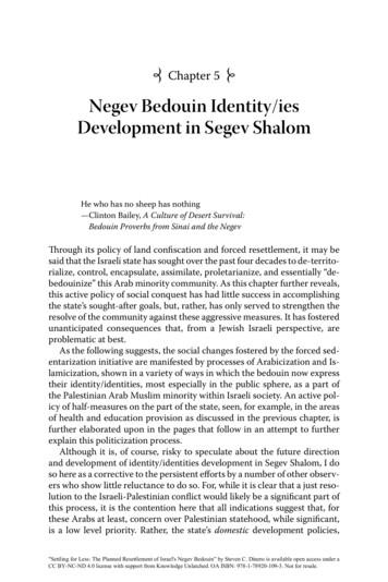Negev Bedouin Identity/ies Development In Segev Shalom
