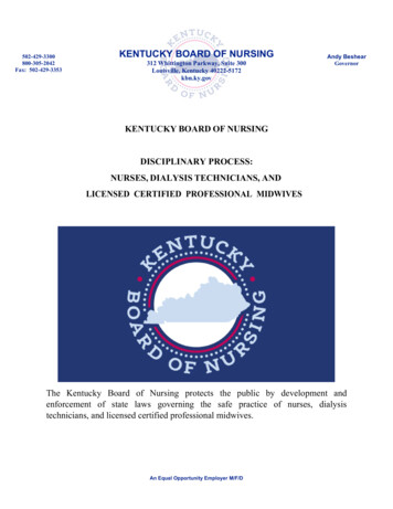 Kentucky Board Of Nursing Disciplinary Process: Nurses, Dialysis .