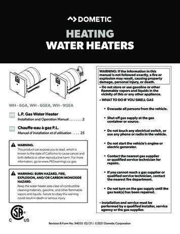 HEATING WATER HEATERS - Dometic