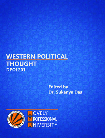 WESTERN POLITICAL THOUGHT
