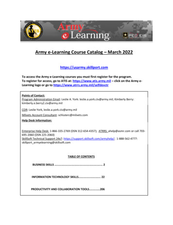 Army E-Learning Course Catalog November 2021
