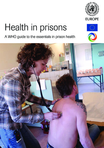 Health In Prisons - World Health Organization