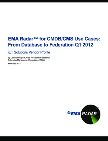 EMA Radar For CMDB/CMS Use Cases: From Database To . - IET Solutions