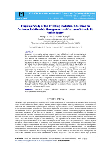 Empirical Study Of The Affecting Statistical Education On Customer .