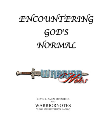 ENCOUNTERING GOD S NORMAL - Kevin Zadai