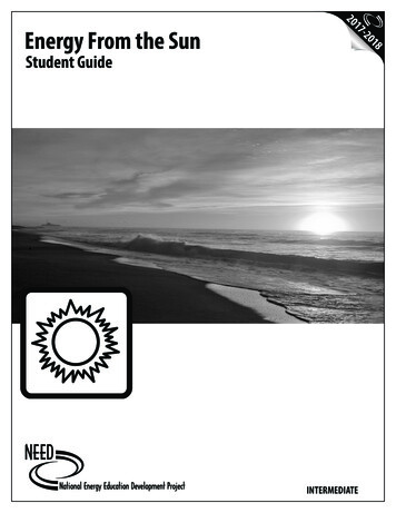 Energy From The Sun Student Guide - The NEED Project