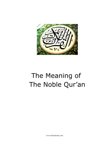 The Meaning Of The Noble Qur’an