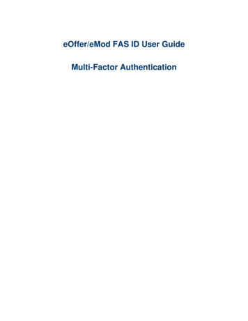 EOffer/eMod FAS ID User Guide Multi-Factor Authentication