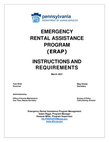 EMERGENCY RENTAL ASSISTANCE PROGRAM
