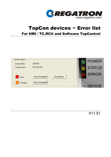 TopCon Devices Error List - REGATRON