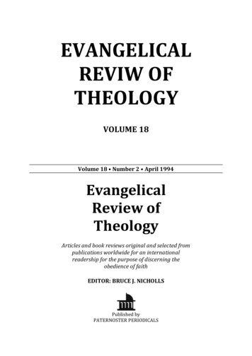 EVANGELICAL REVIW OF THEOLOGY