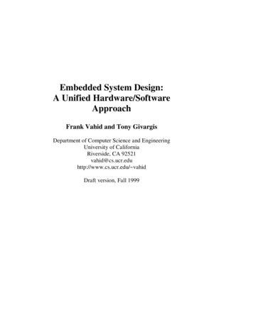 Embedded System Design: A Unified Hardware/Software 