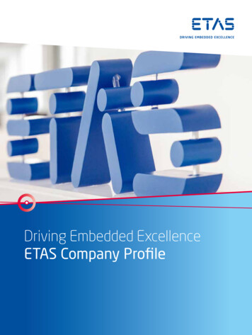 Driving Embedded Excellence - ETAS Company Profile