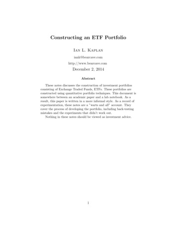 Constructing An ETF Portfolio - Bearcave 