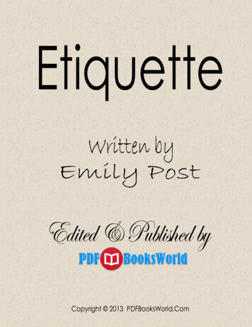 Etiquette, By Emily Post - PDFBooksWorld