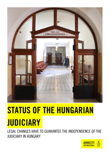 STATUS OF THE HUNGARIAN JUDICIARY