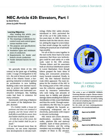 NEC Article 620: Elevators, Part 1