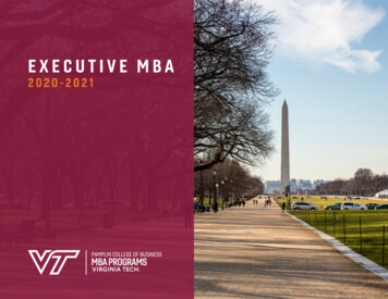 EXECUTIVE MBA - Virginia Tech