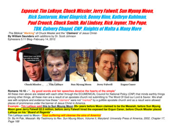 Exposed: Tim LaHaye, Chuck Missler, Jerry Falwell, Sun .