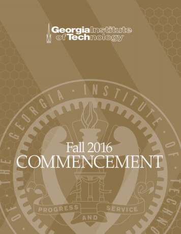 Fall 2016 COMMENCEMENT - Gatech.edu