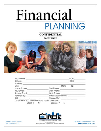 Circle Fact Finder Booklet - Circle Financial Planning, Inc.