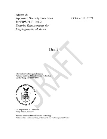 Approved Security Functions For FIPS PUB 140-2, Security . - NIST
