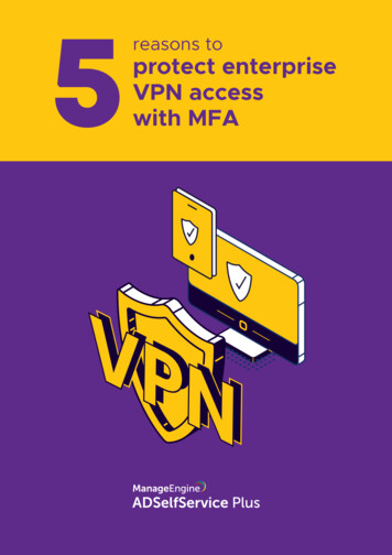 5 Reasons To Protect Enterprise VPN Access With MFA