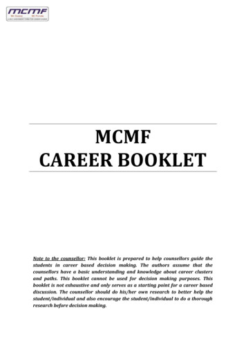 MCMF CAREER BOOKLET - My Choice My Future