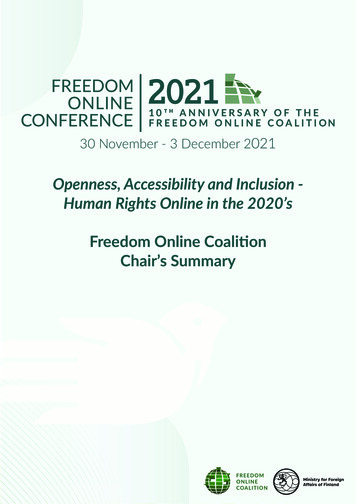 Openness, Accessibility And Inclusion - Human Rights .