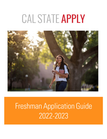 Freshman Application Guide 2022-2023