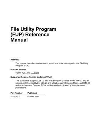 File Utility Program (FUP) Reference Manual - NonStopTools